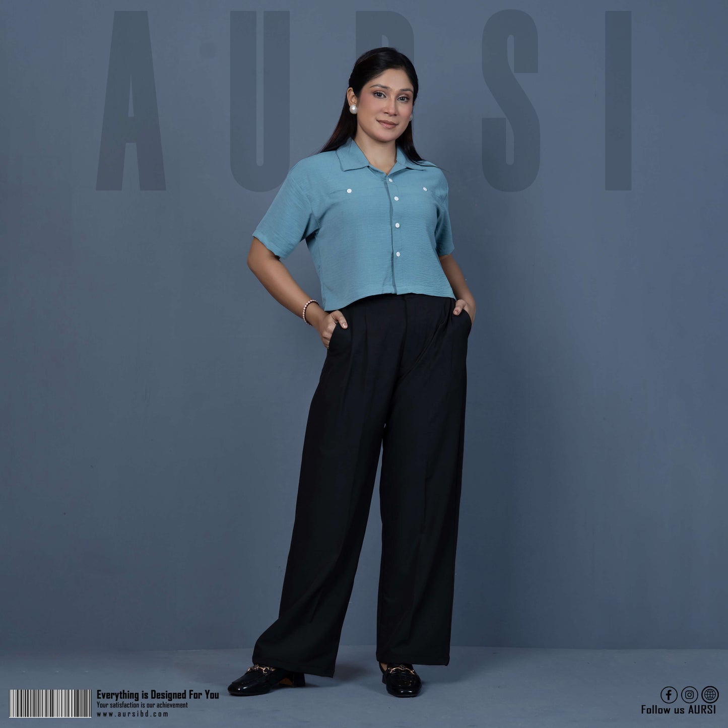 Ladies Wide Leg Pants 06 (Black)