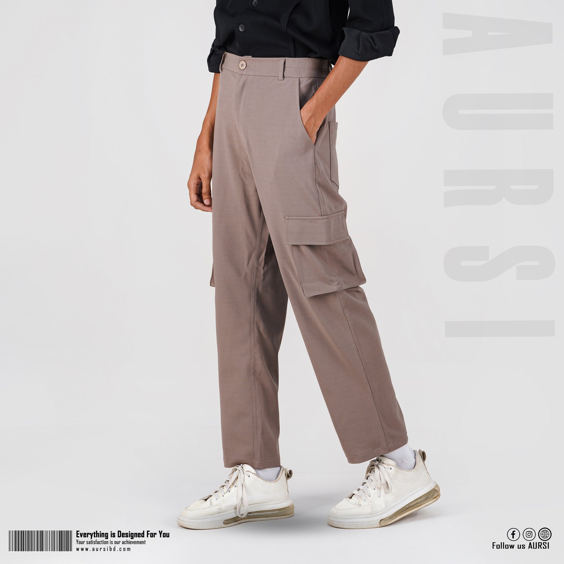 Men's Baggy Cargo Pants Beige S - Main Image