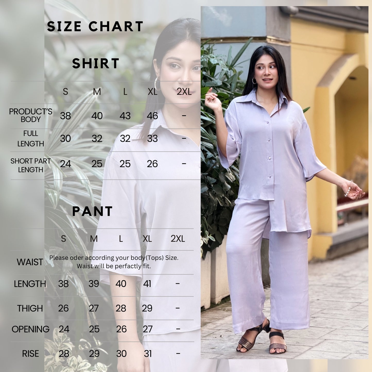 Light Lavender Shirt Pants Co-Ord by AURSI