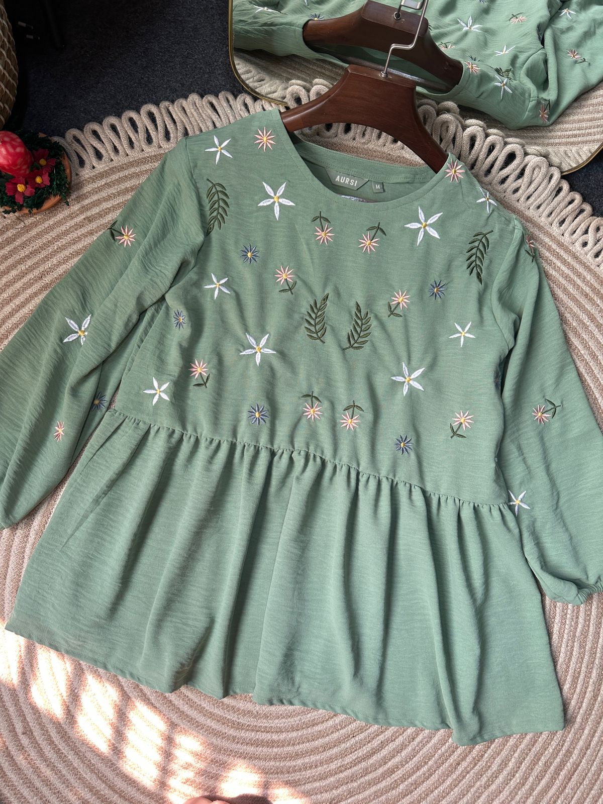 Modest Western Top 26-03-B (Pastel Green)