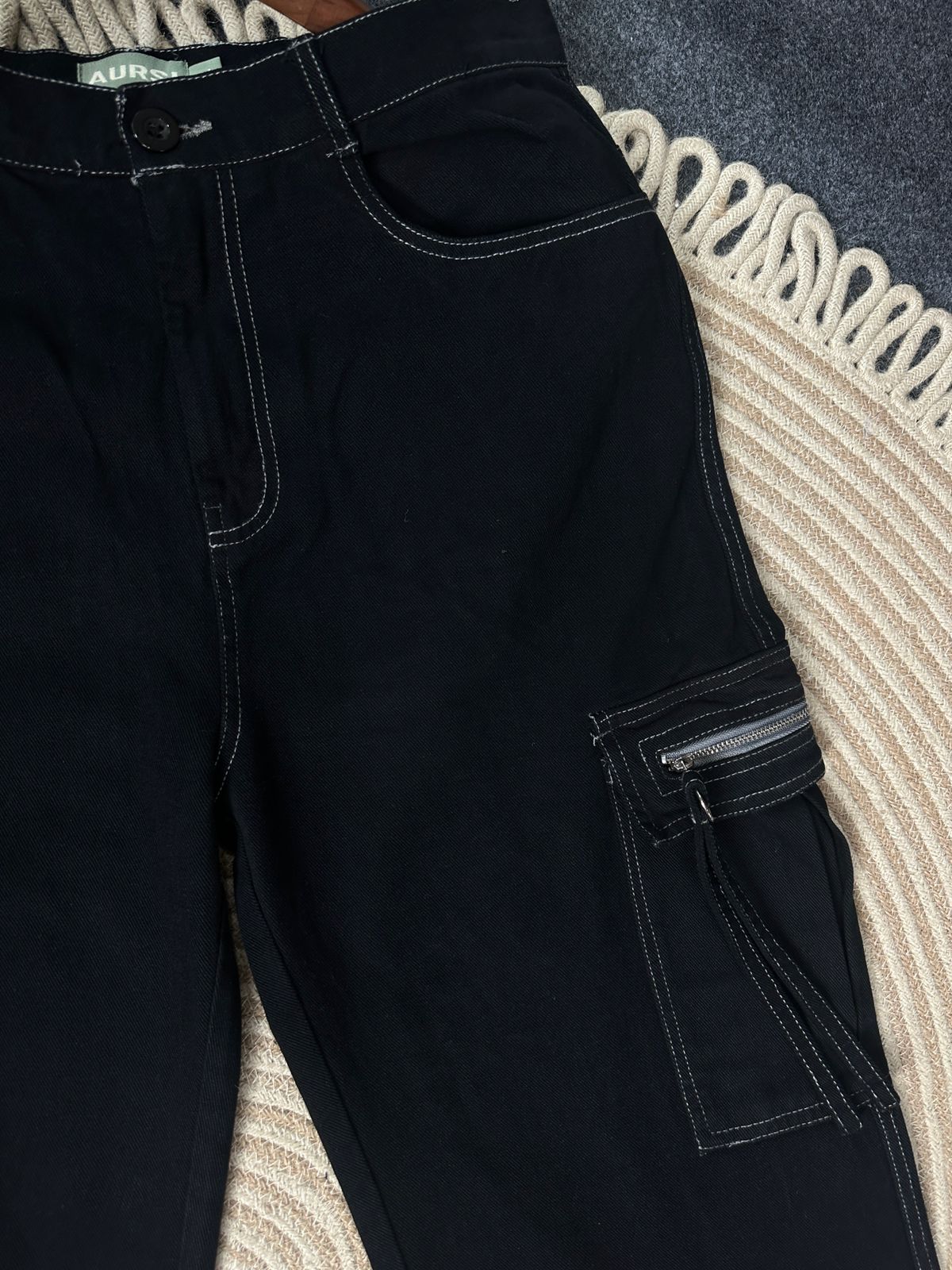 Contrast Thread Unisex Cargo Pants 26-005