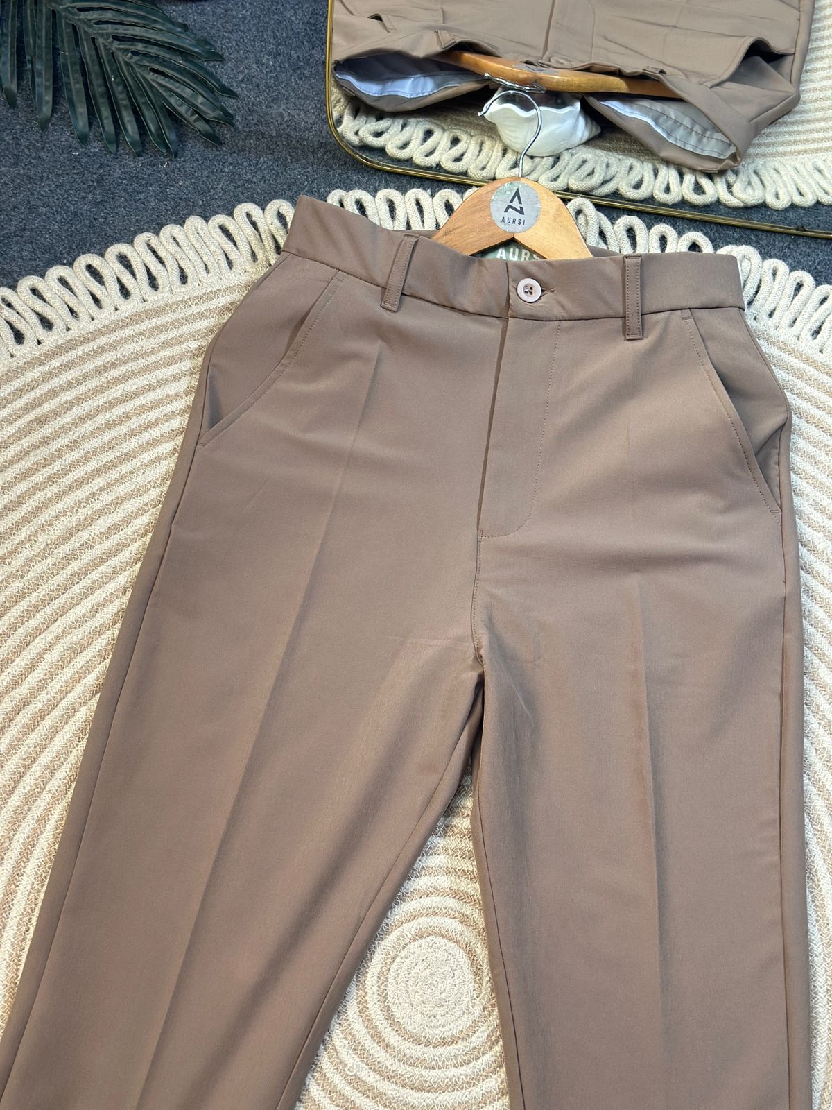 Men's Bootcut Pants (Beige)