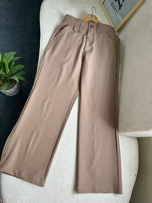 Unisex Baggy Wide Leg Pants 05 (Beige)