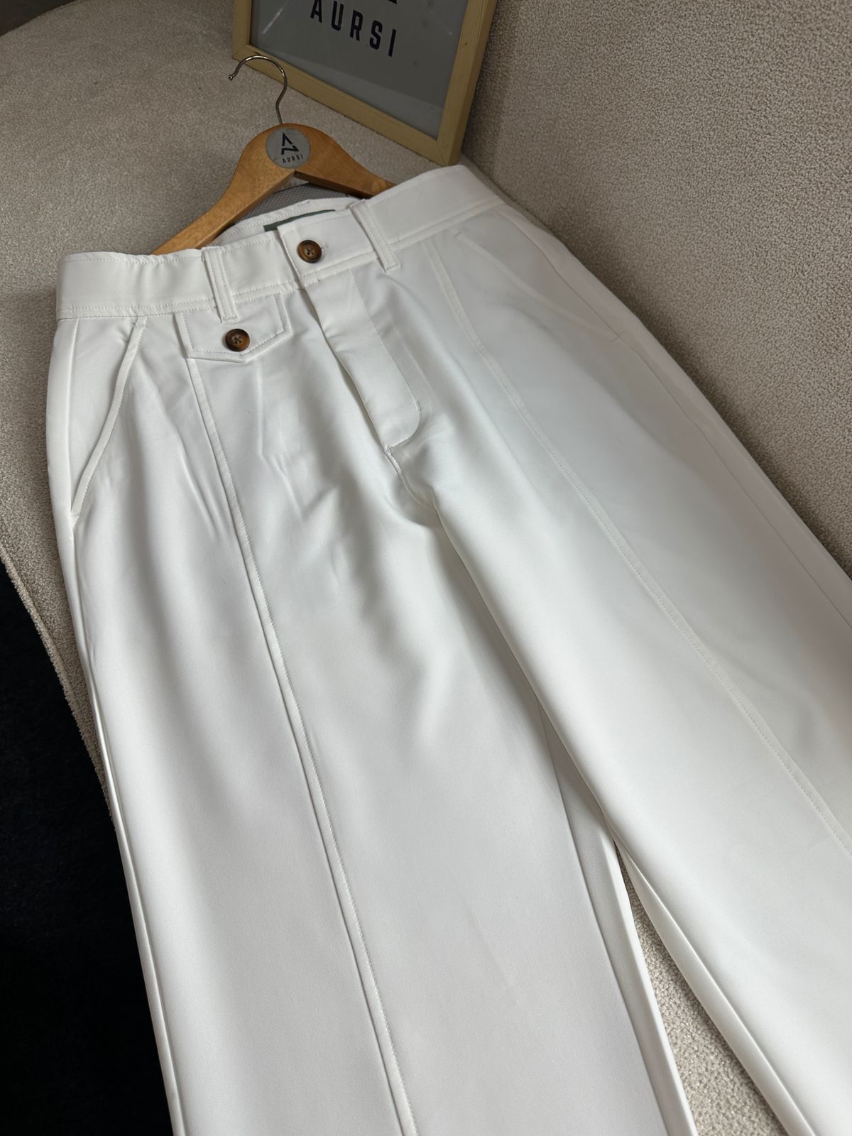 Unisex Baggy Wide Leg Pants 05 (Off White)