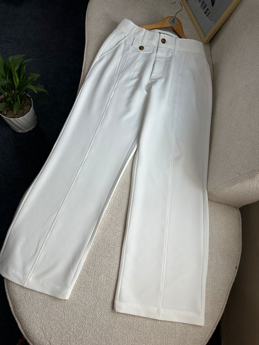 Unisex Baggy Wide Leg Pants 05 (Off White)