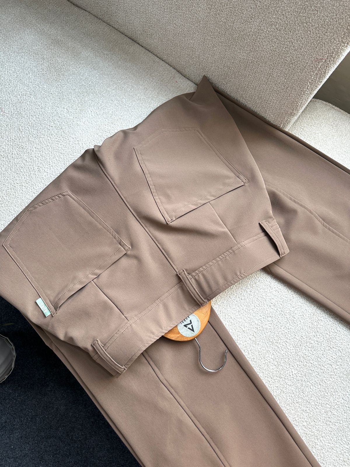 Unisex Baggy Wide Leg Pants 05 (Beige)