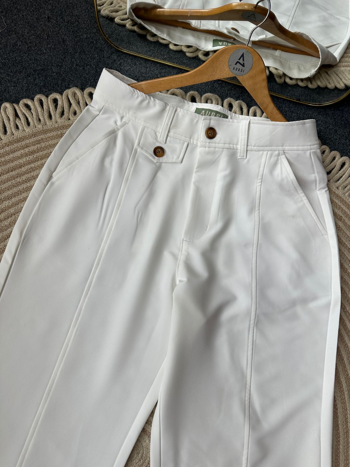 Unisex Baggy Wide Leg Pants 05 (Off White)