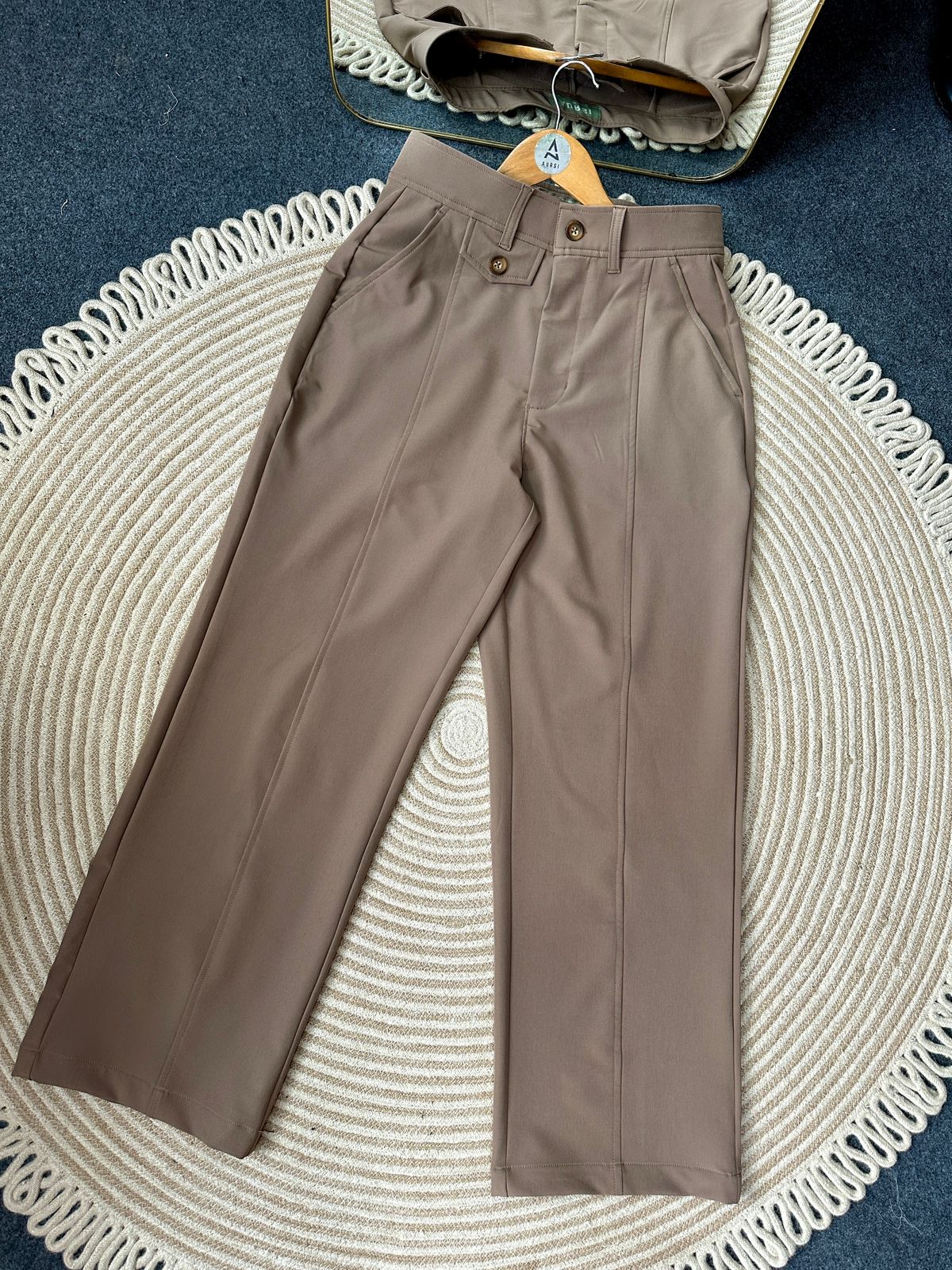 Unisex Baggy Wide Leg Pants 05 (Beige)