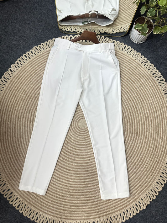 Men's Adjustable Formal Pant (Off White)