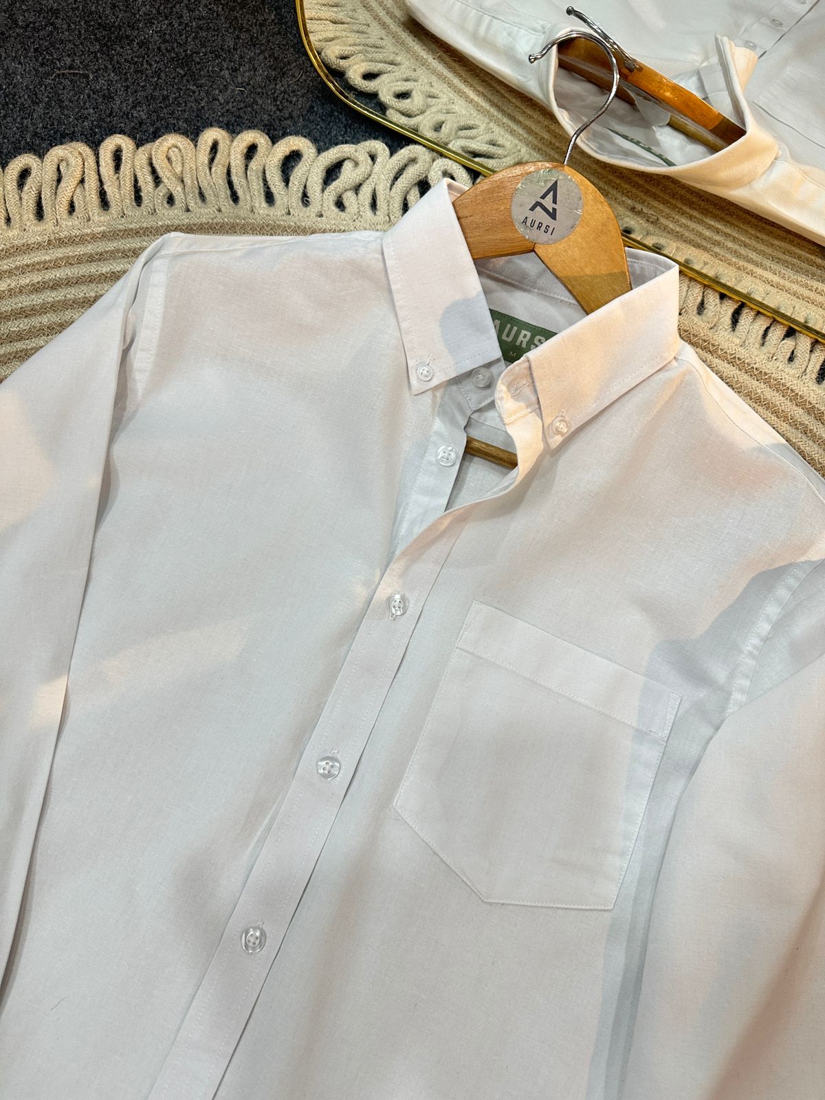 Men's Oxford Long Sleeve Formal Shirt - 26-34 (White)