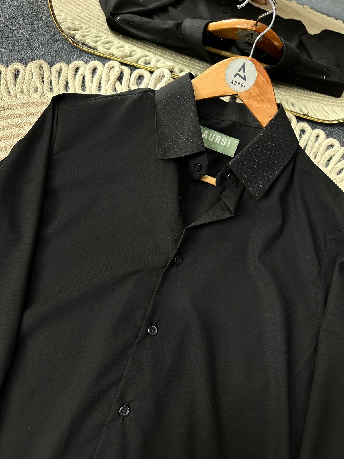 Men's Solid Formal Shirt (Black) - 26-49