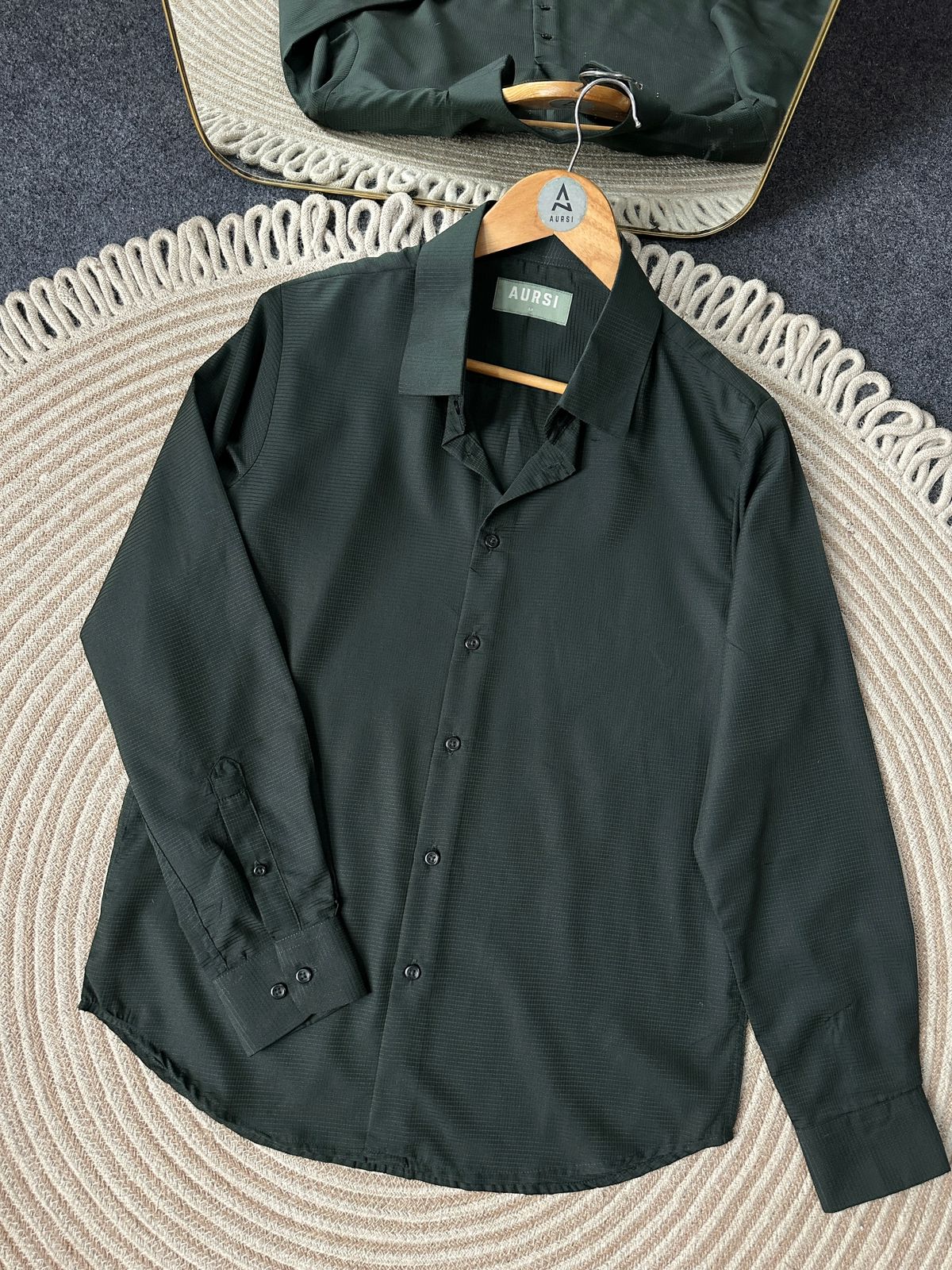 Men's Solid Formal Shirt (Bottle Green) - 26-50