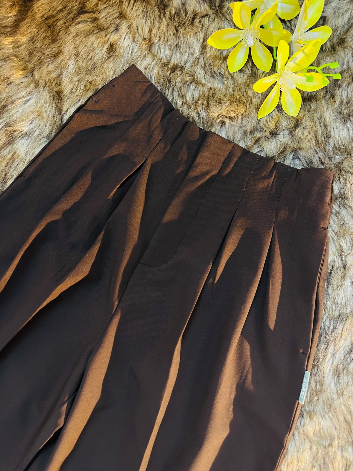 Ladies Loose Fit Wide Leg Pants - 07 (Chocolate)
