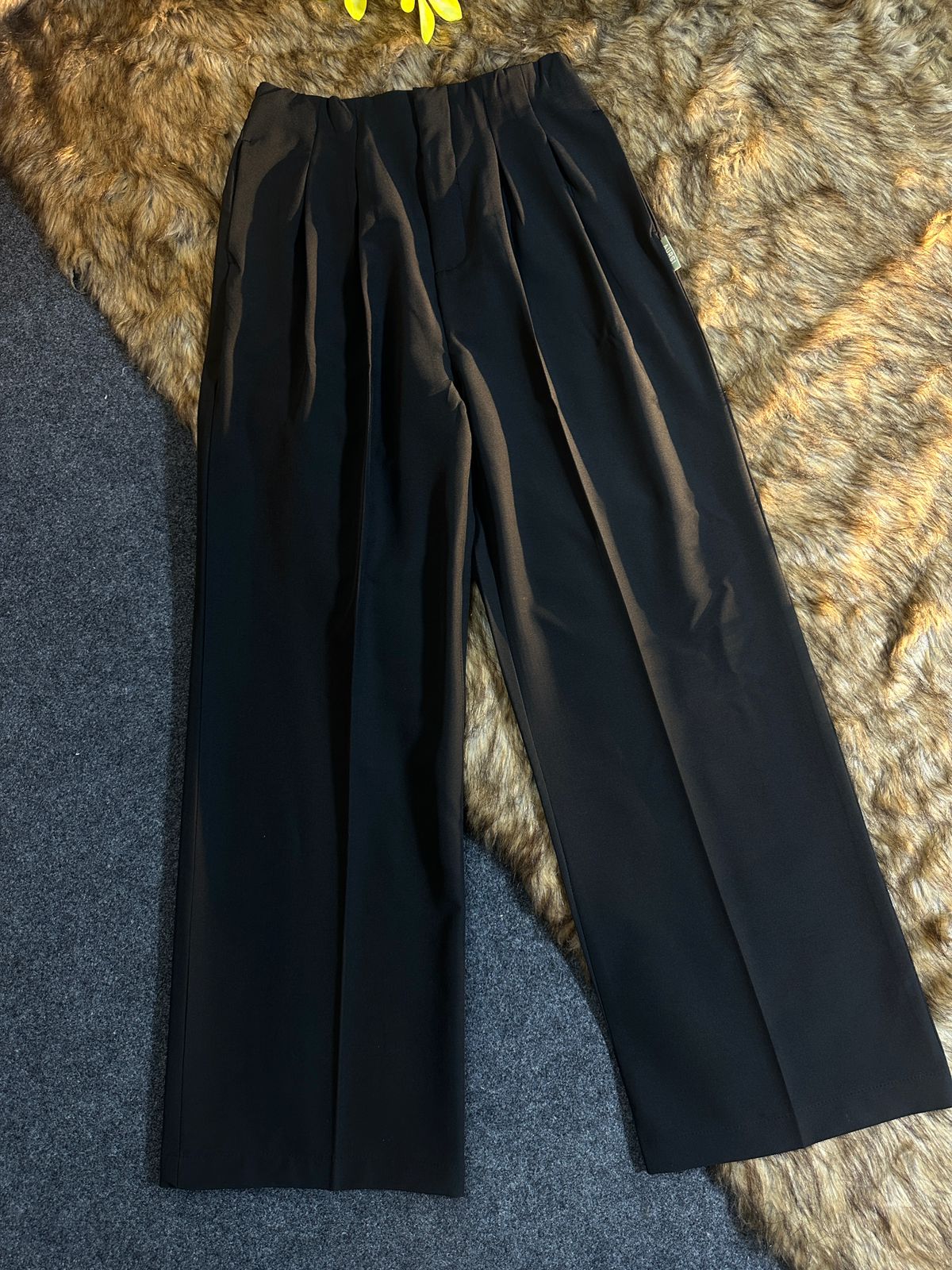 Ladies Loose Fit Wide Leg Pants - 07 (Black)