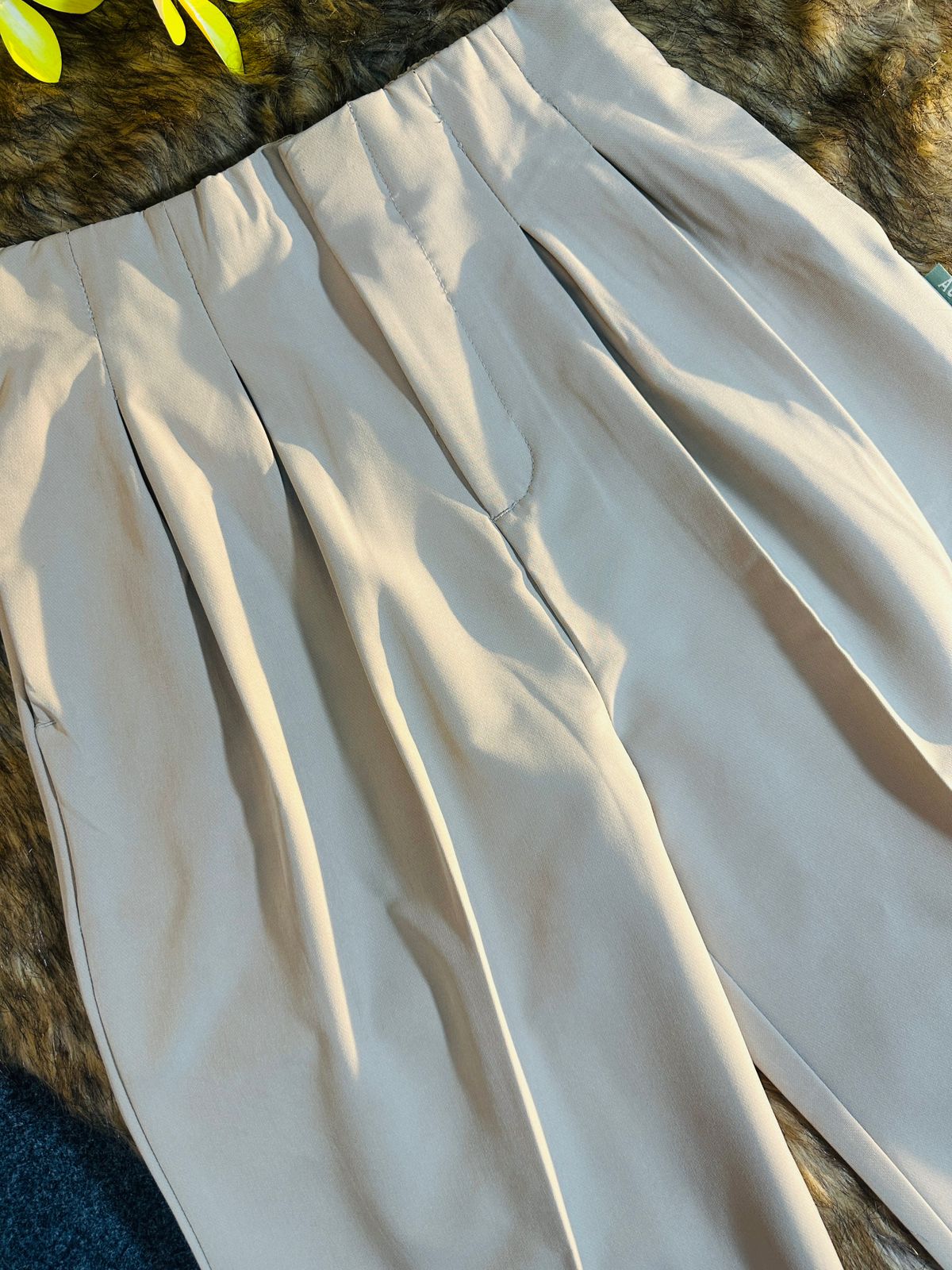 Ladies Loose Fit Wide Leg Pants - 07 (Cream)