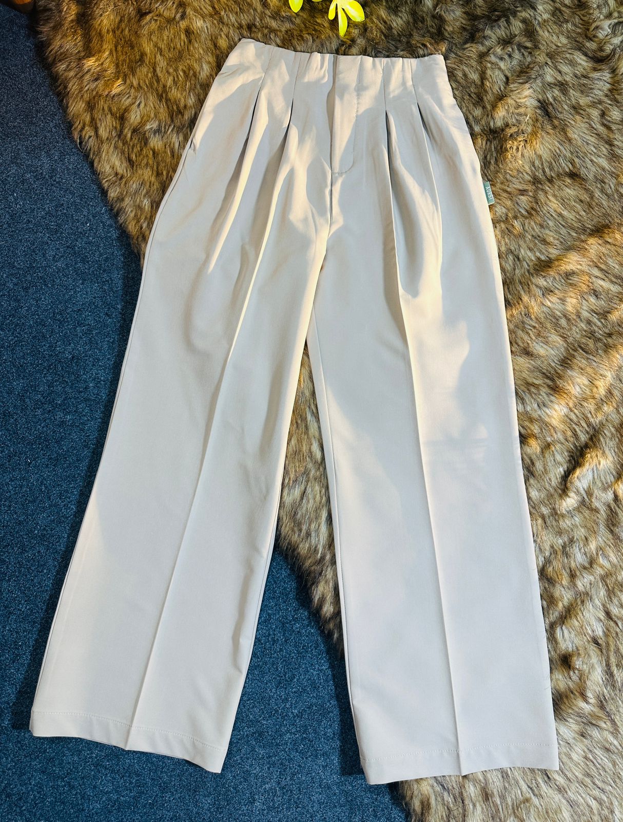 Ladies Loose Fit Wide Leg Pants - 07 (Cream)