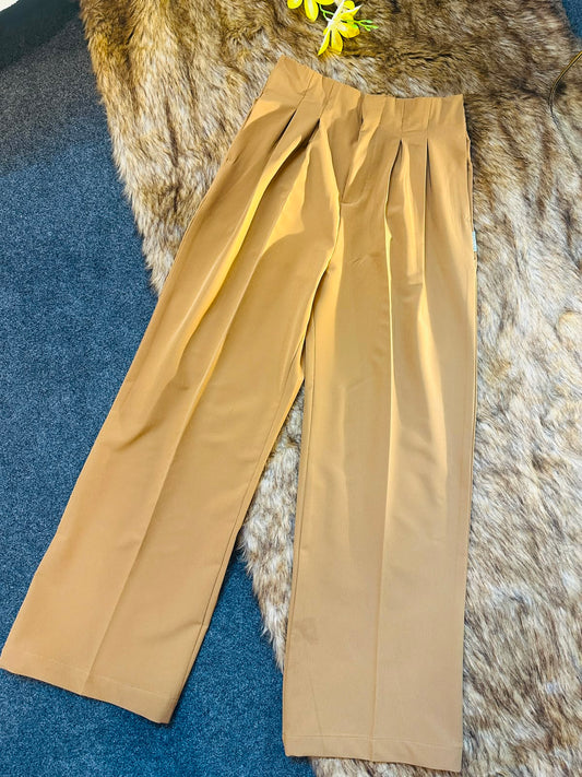 Ladies Loose Fit Wide Leg Pants - 07 (Golden)