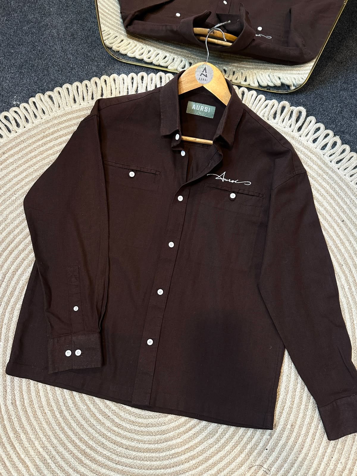 Boxy Linen Shirt (Coffee) - 26-59