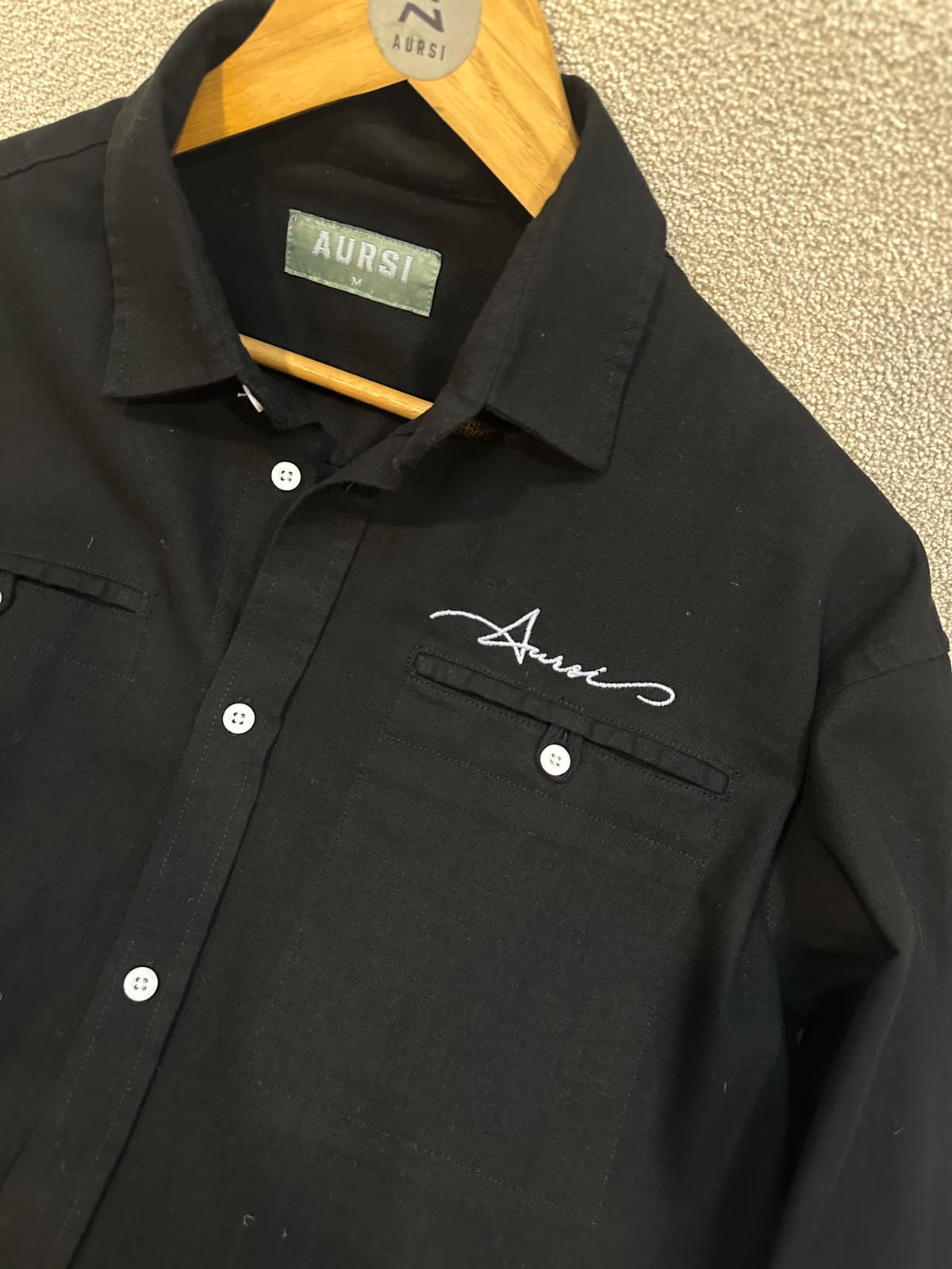 Boxy Linen Shirt (Black) - 26-58