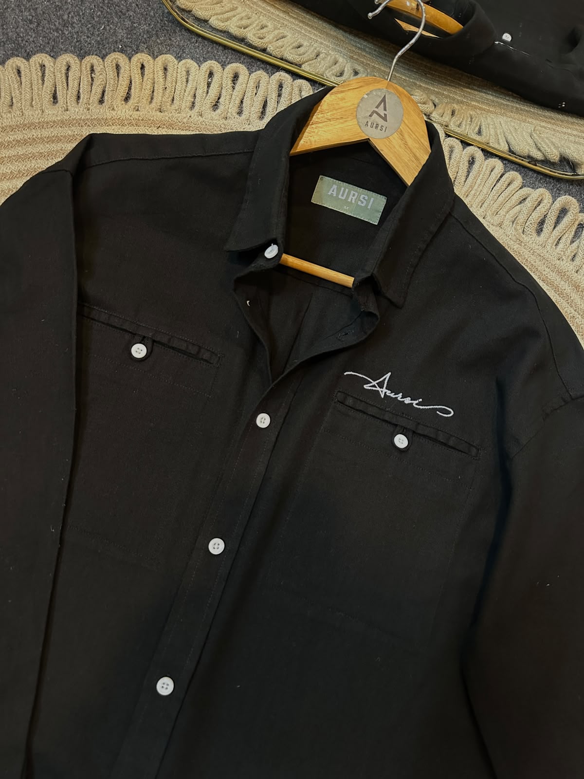 Boxy Linen Shirt (Black) - 26-58