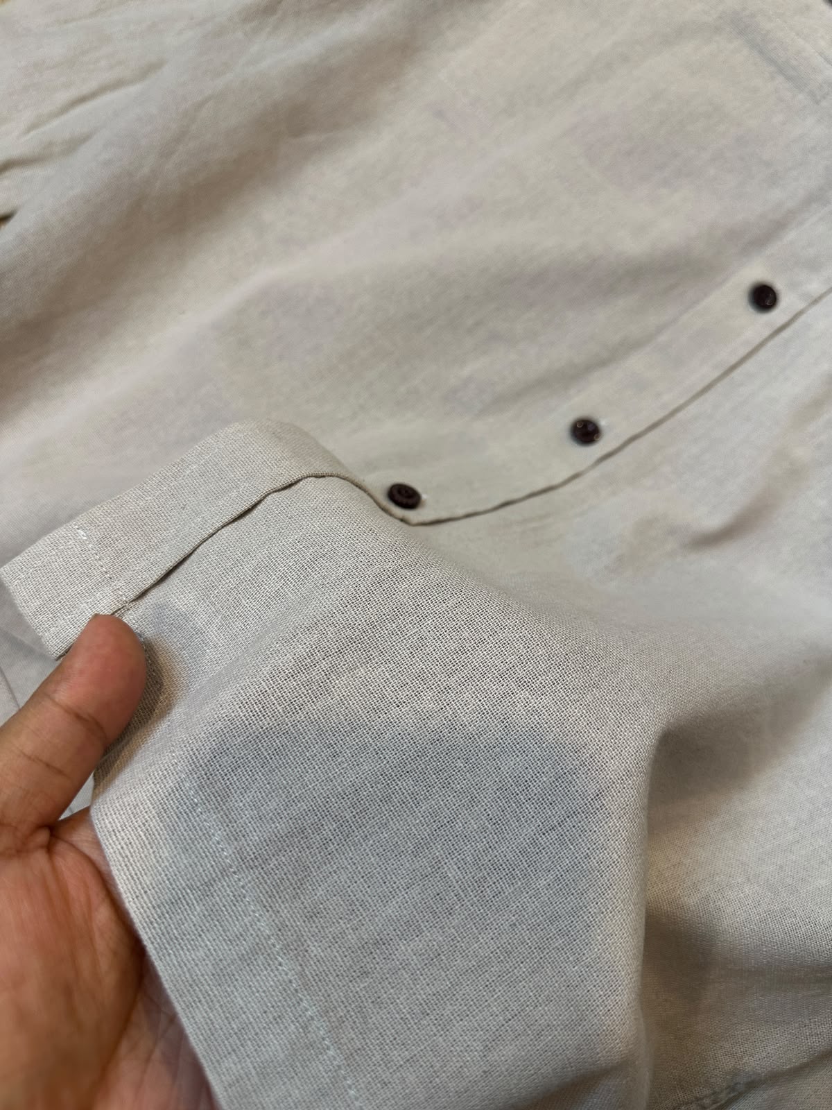 Boxy Linen Shirt (Light Gray) - 26-60