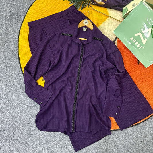 Karchupi Co-Ord - Deep Purple