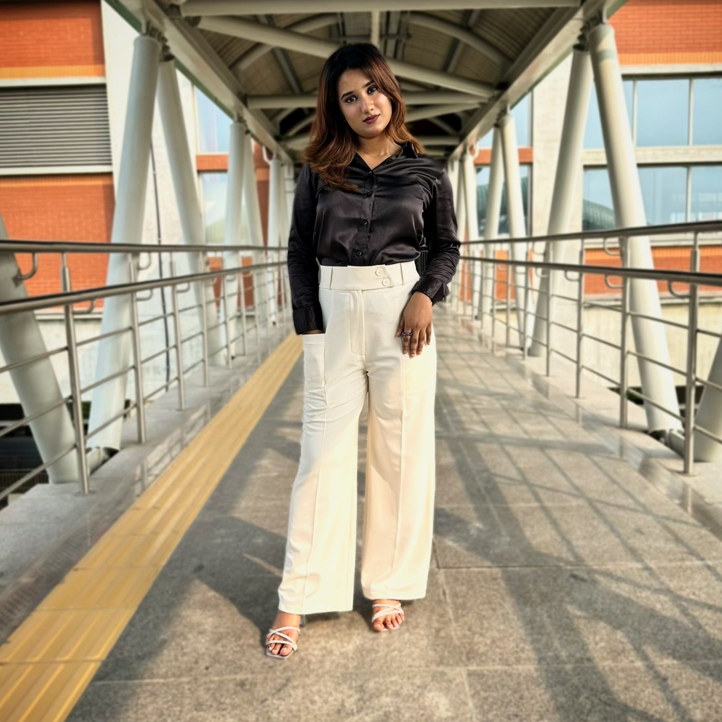 Premium Wide Leg Pants - Off White