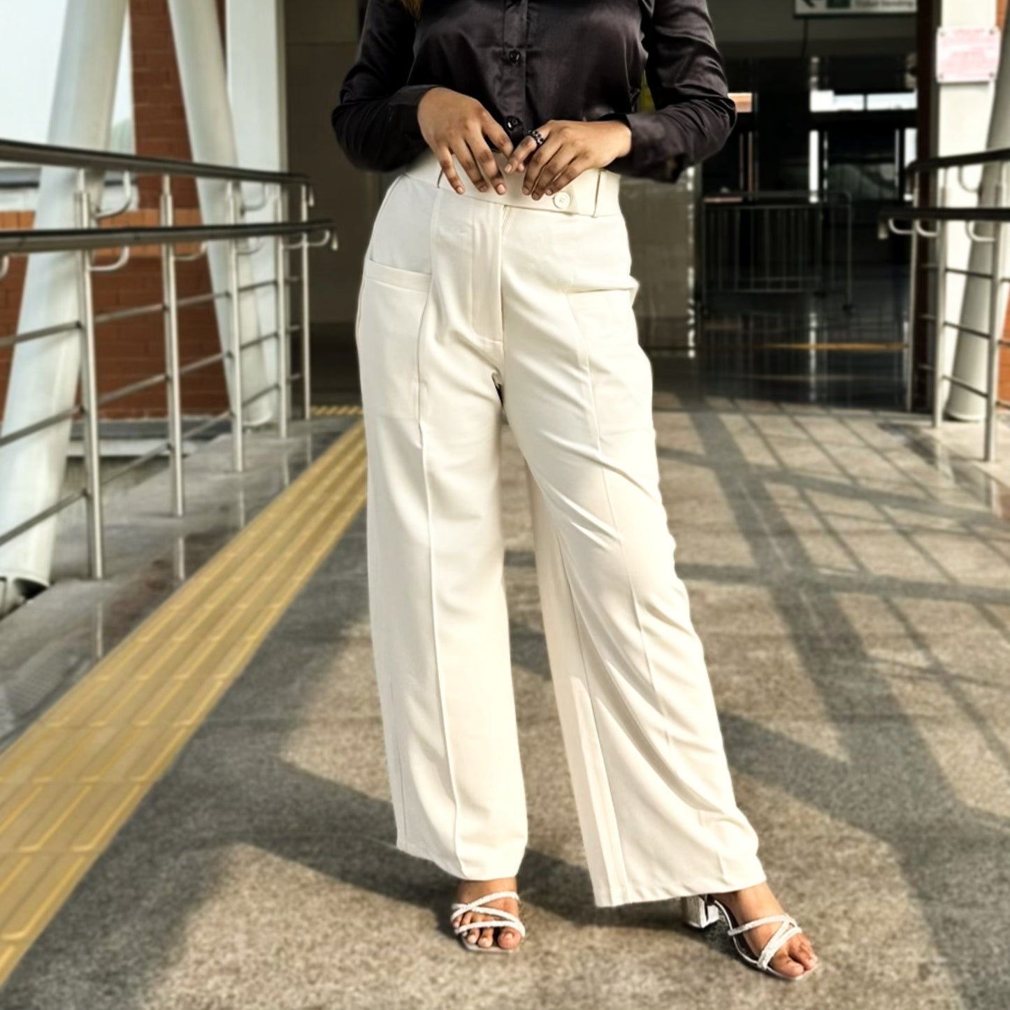 Premium Wide Leg Pants - Off White