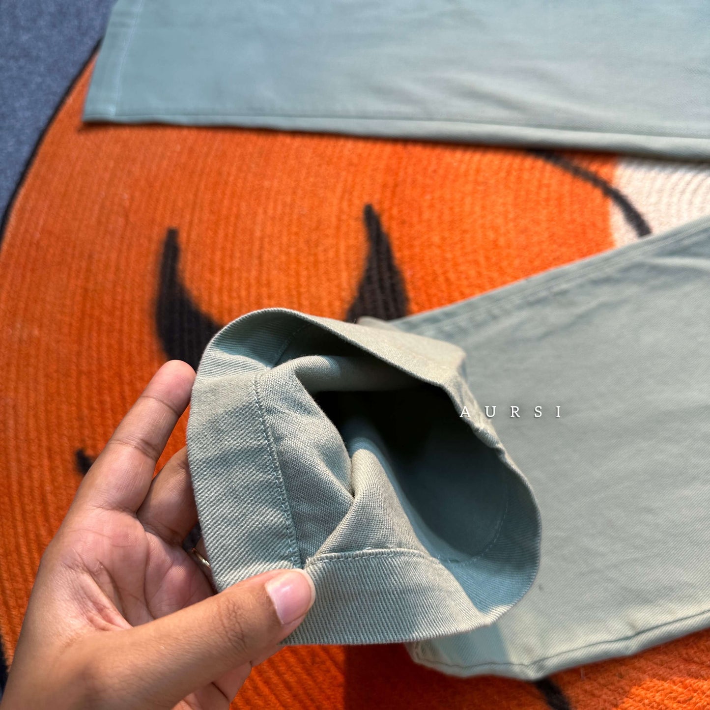 Unisex Twill Baggy Pants 03 (Sage Green)