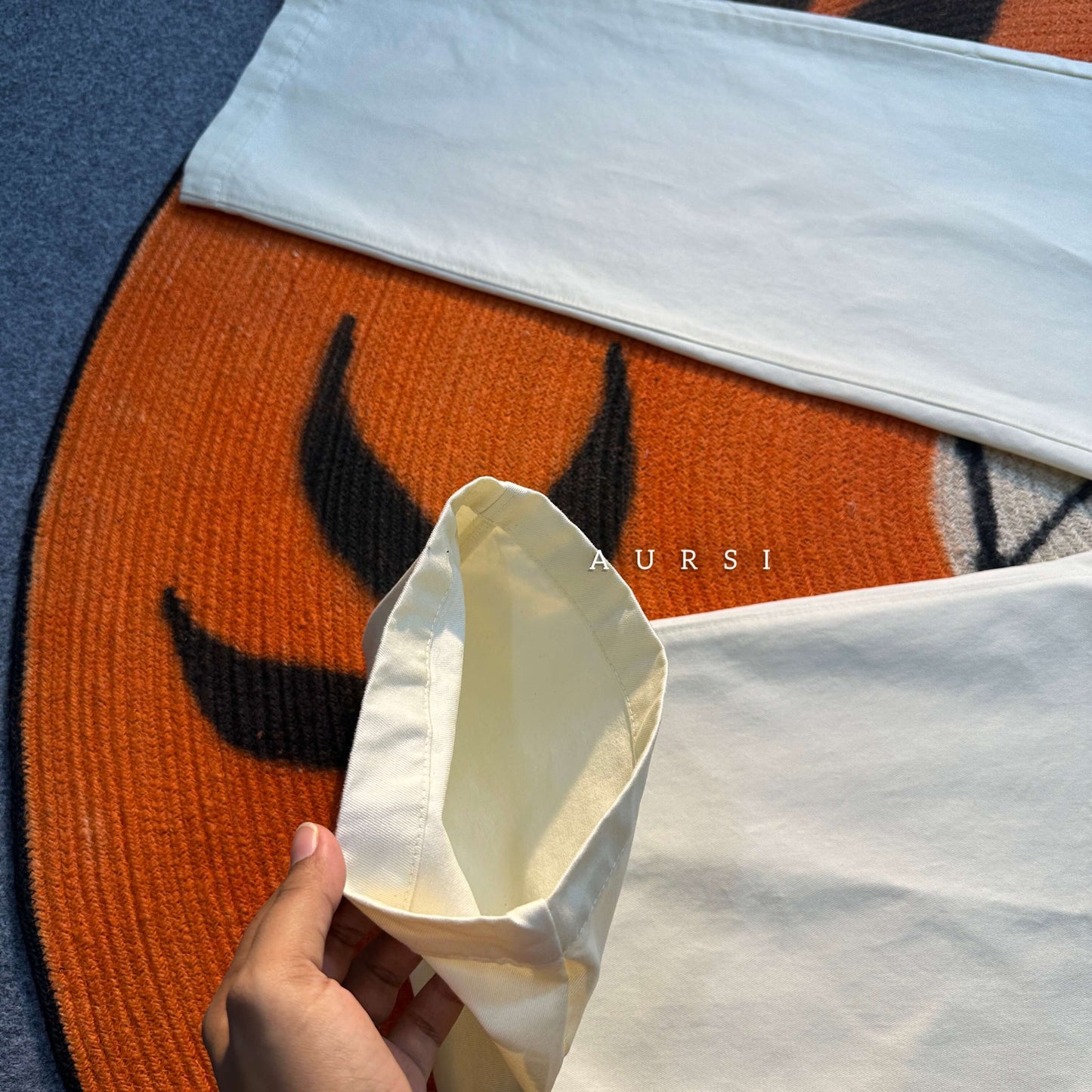 Unisex Twill Baggy Pants 03 (Off-White)