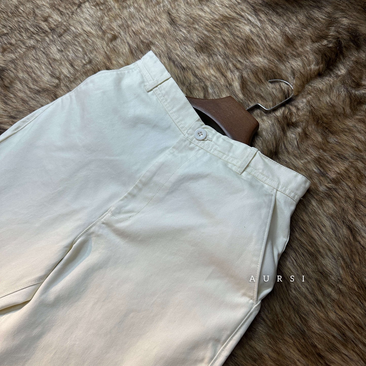 Unisex Twill Baggy Pants 03 (Off-White)