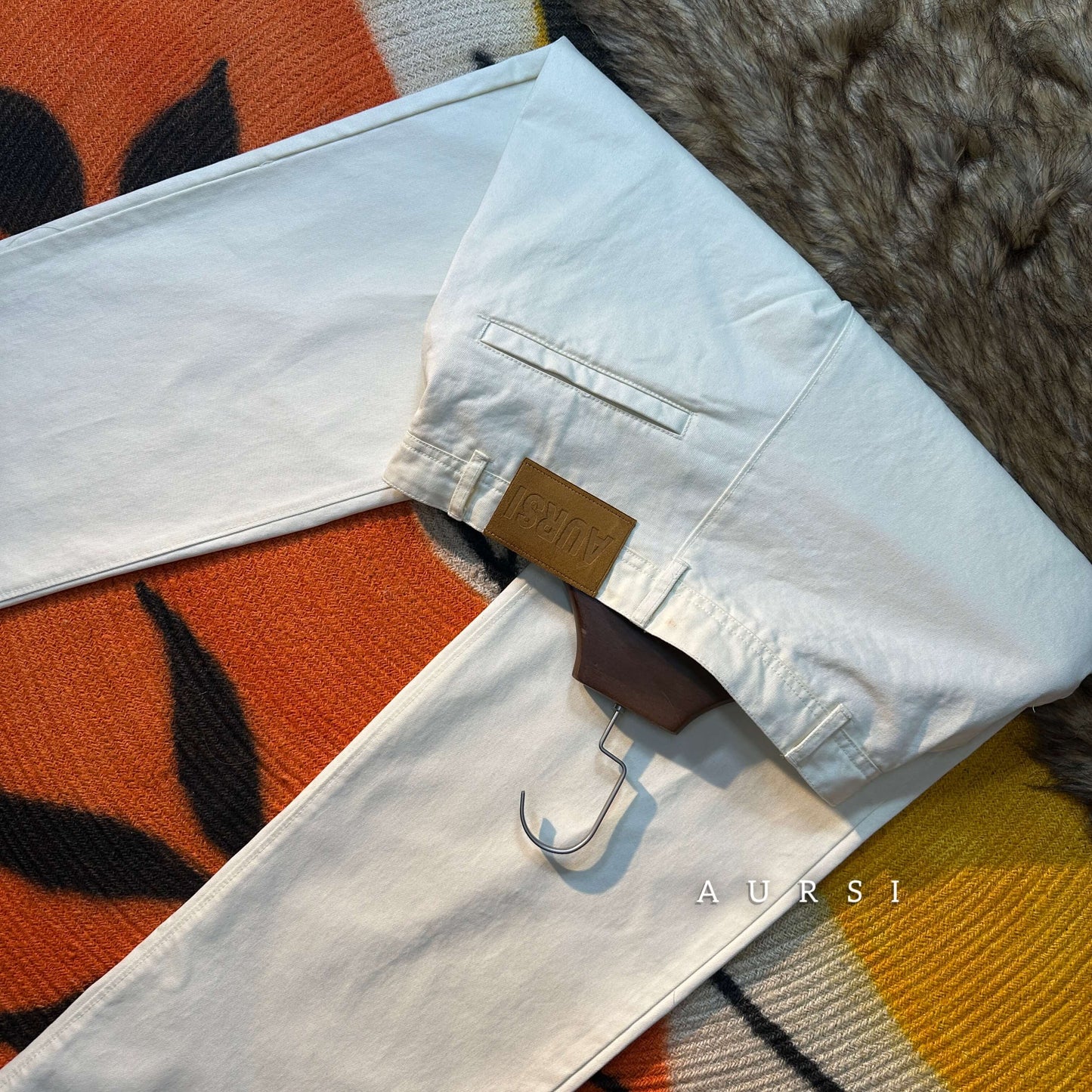 Unisex Twill Baggy Pants 03 (Off-White)