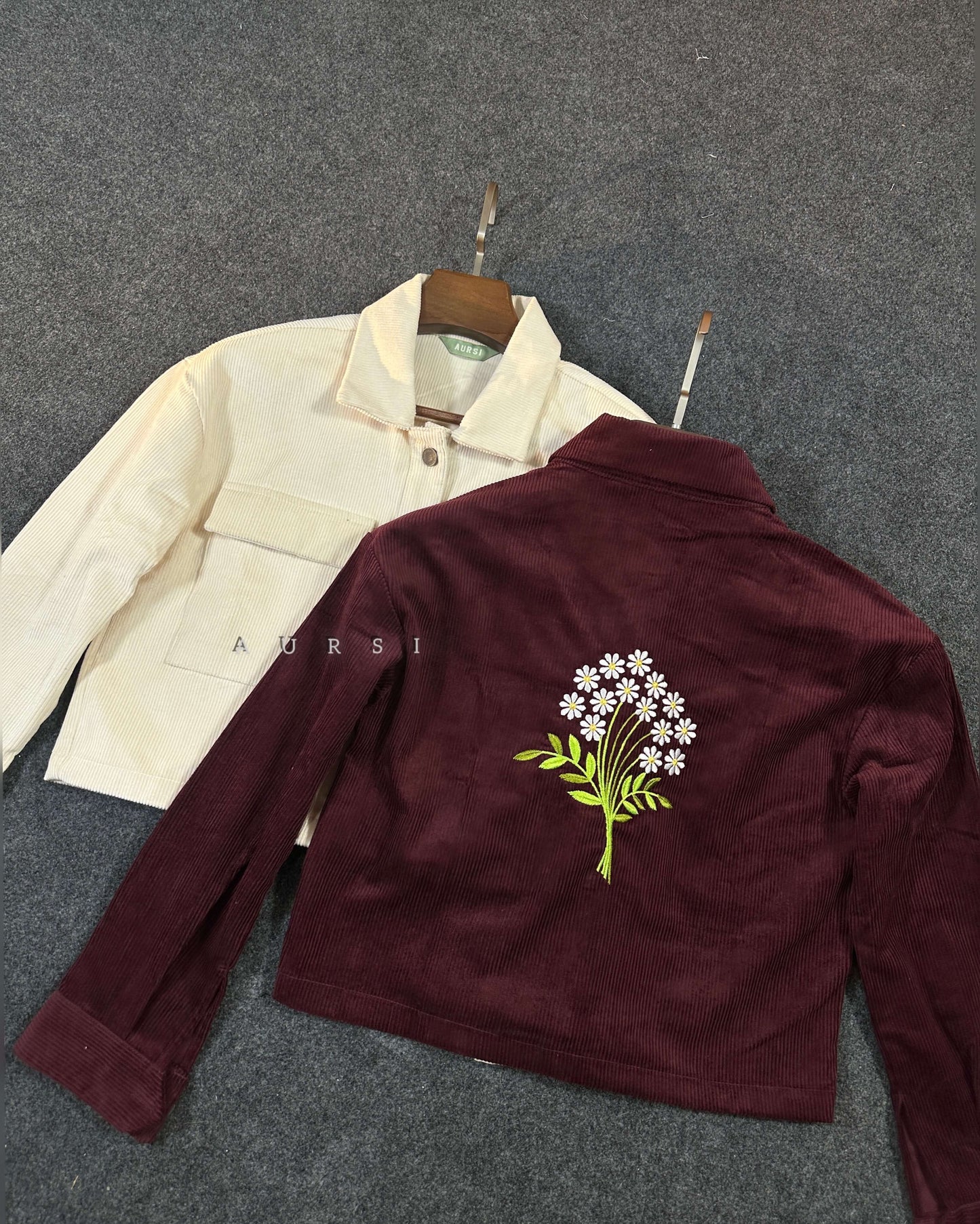 Embroidered Ladies Crop Jacket (M) by AURSI