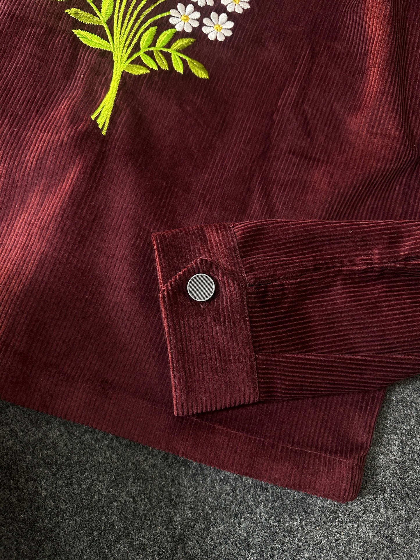 Embroidered Ladies Crop Jacket (Maroon)