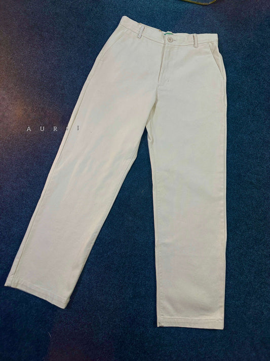 Unisex Twill Baggy Pants 03 (Off-White)