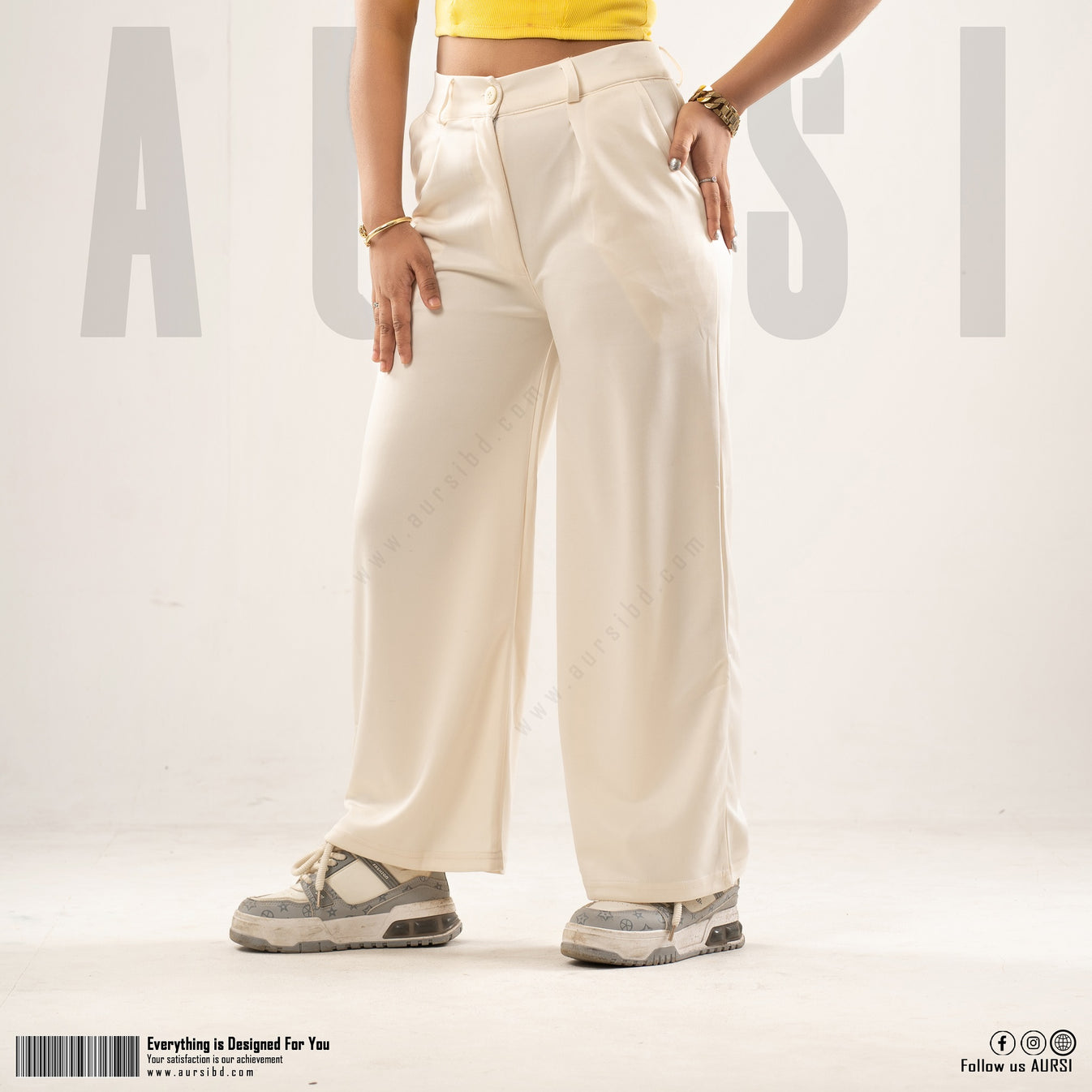 Tikin Flare Pant - Polyester Spandex - Off White