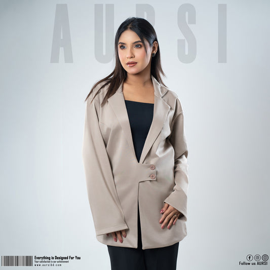 Beige Hip Coverage Blazer