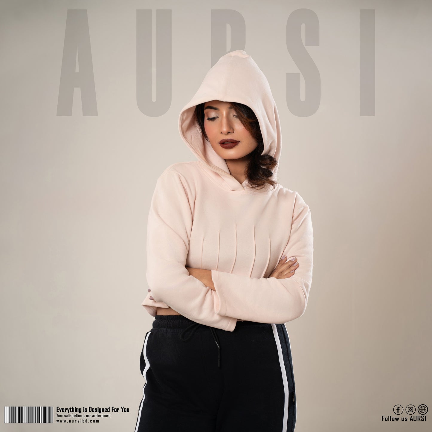 Crop Hoodie Baby Pink