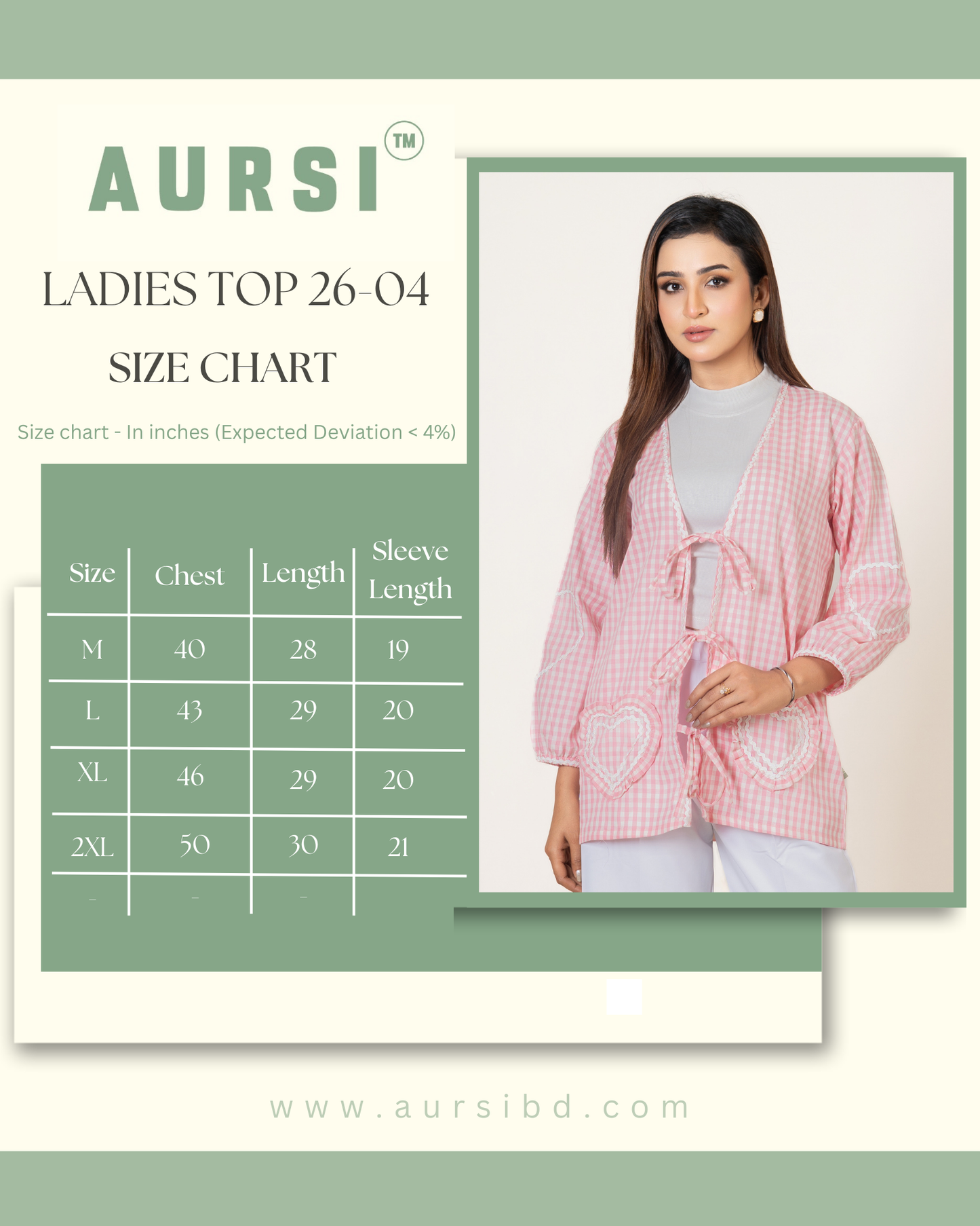 Korean Inspired Top 26-04-C (Pink Check)