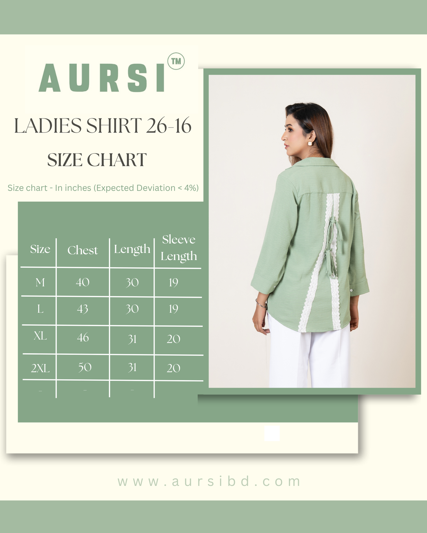 Hip Covered Ladies Shirt 26-16-A (Pastel Green)