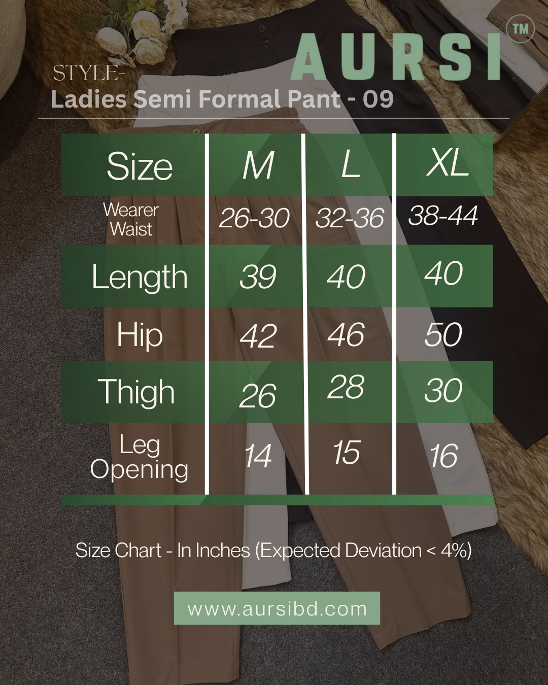 Ladies Semi Formal Pant 26-09 (Black)