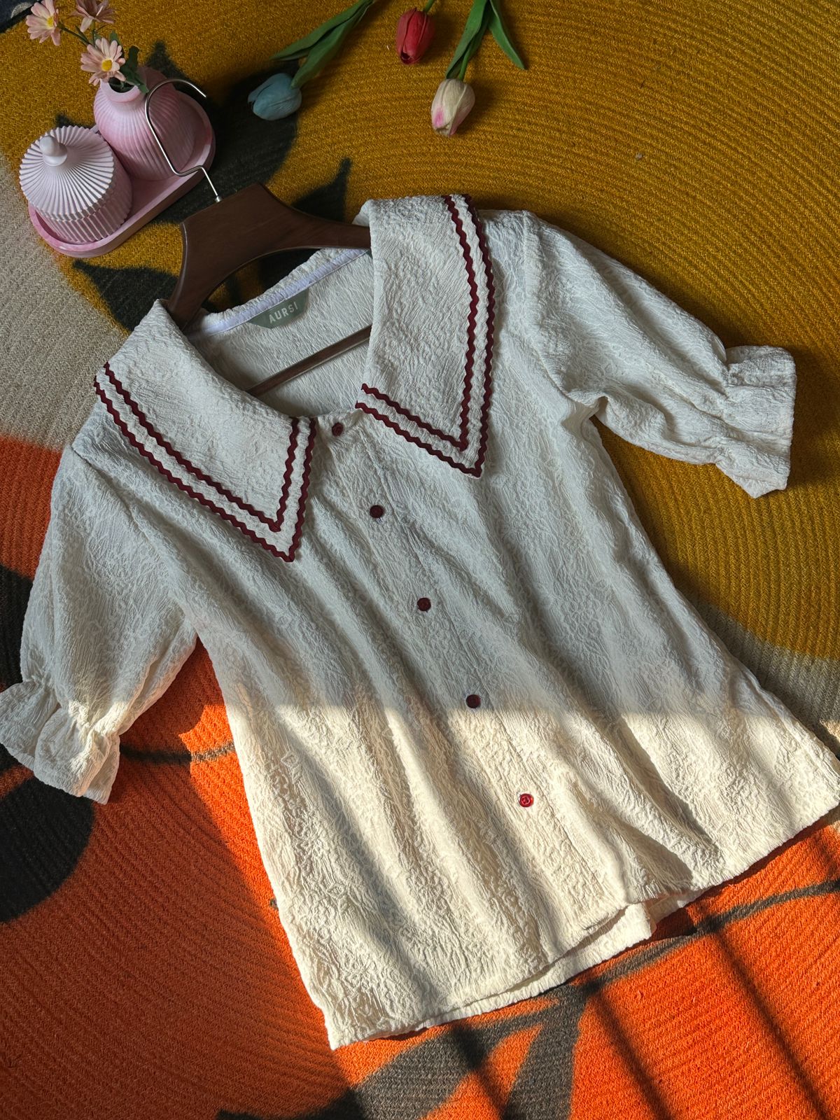 Korean Sweet Ladies Shirt 10 (Off-White)