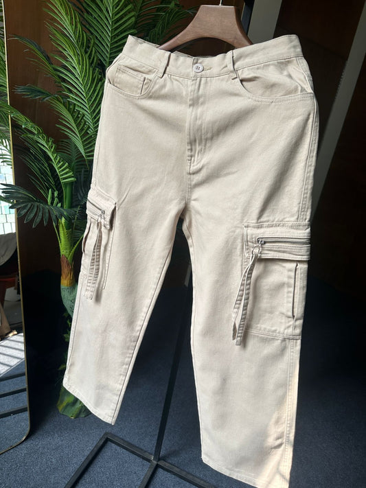 Unisex Cargo Pants 26-005 (Off-White)
