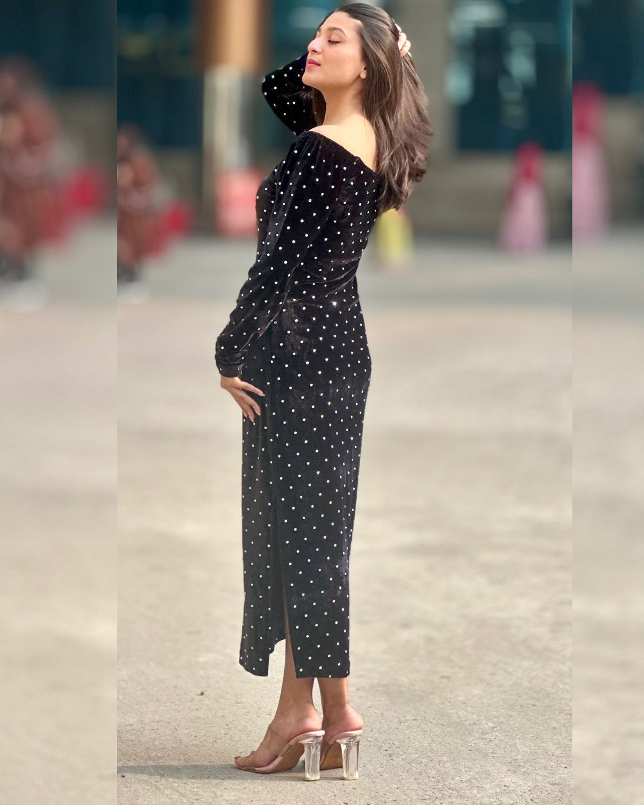 Stone Attached Black Bodycon 26-10