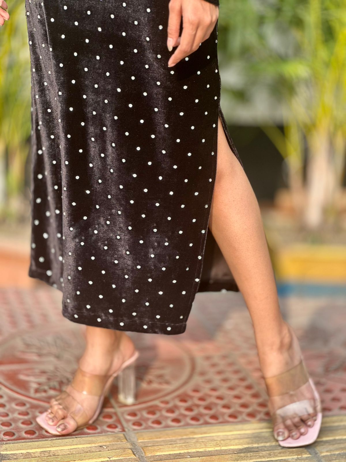 Stone Attached Black Bodycon 26-10