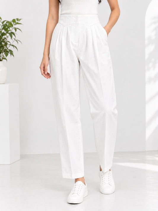 Ladies Semi Formal Pant 26-09 (Off-White)