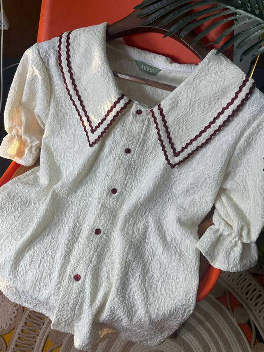 Korean Sweet Ladies Shirt 10 (Off-White)