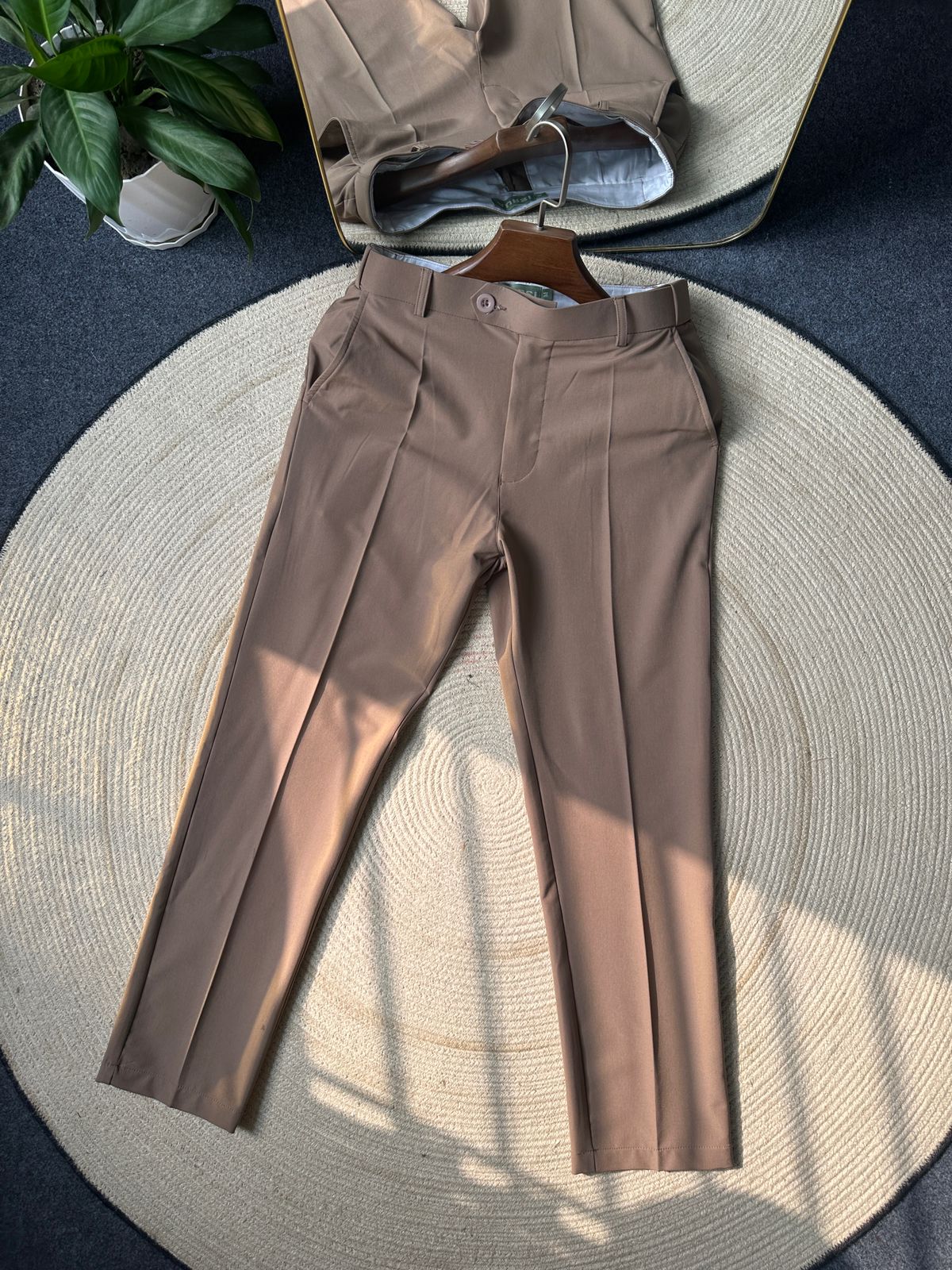 Men's Adjustable Formal Pant (Beige)