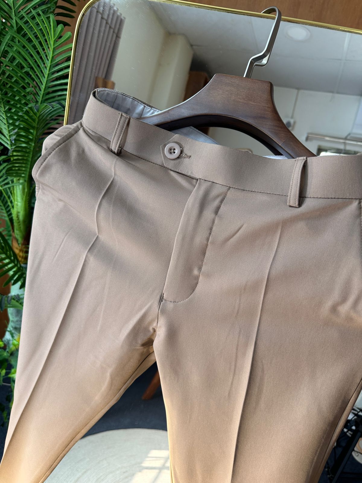 Men's Adjustable Formal Pant (Beige)