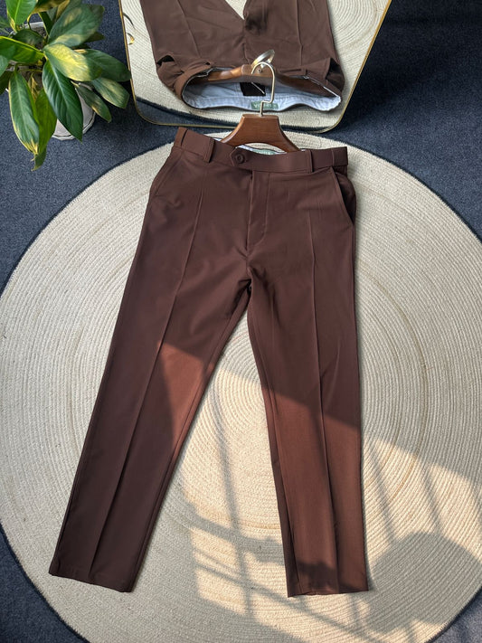 Men's Adjustable Formal Pant (Coffee)